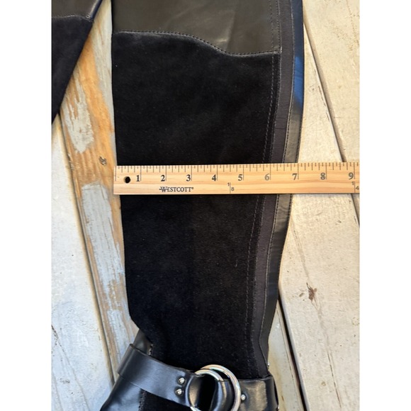 Marc Fisher Over Knee Riding Boots Editer Women's Size 9 Black Leather Worn Once - Picture 13 of 16